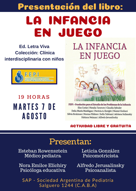 flyer libro Presentación del libro: "La infancia en juego"